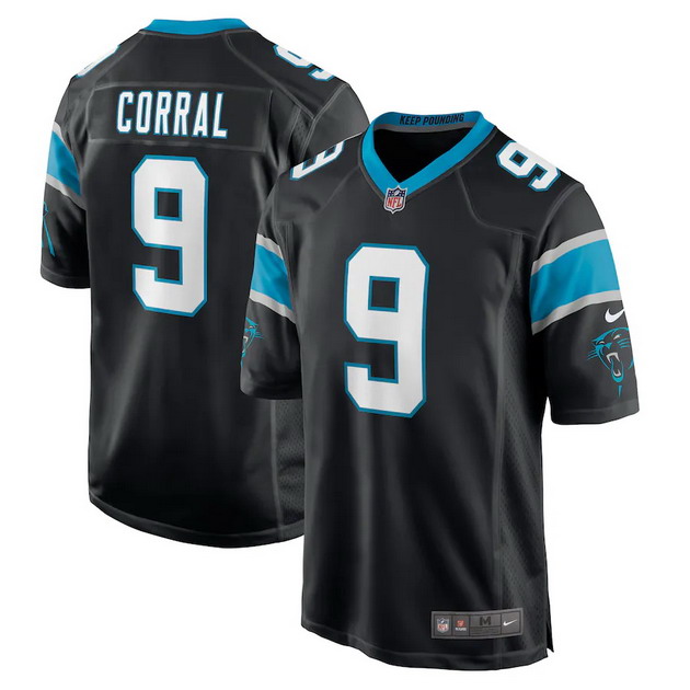 mens nike matt corral black carolina panthers 2022 nfl draft pick player game jersey